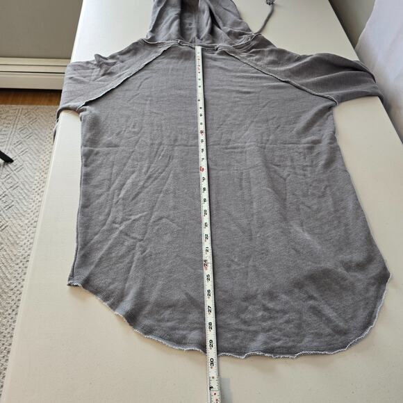 U.S. Apparel Hooded Sweatshirt Women's XL Gray V-Neck Raw Hem Long Sleeve NWT - Picture 8 of 15